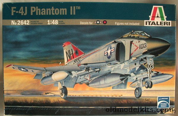 Italeri 1/48 F-4J Phantom US Navy VF-213 USS Kitty Hawk or Marines VMFA-451 USS Forrestal, 2642 plastic model kit